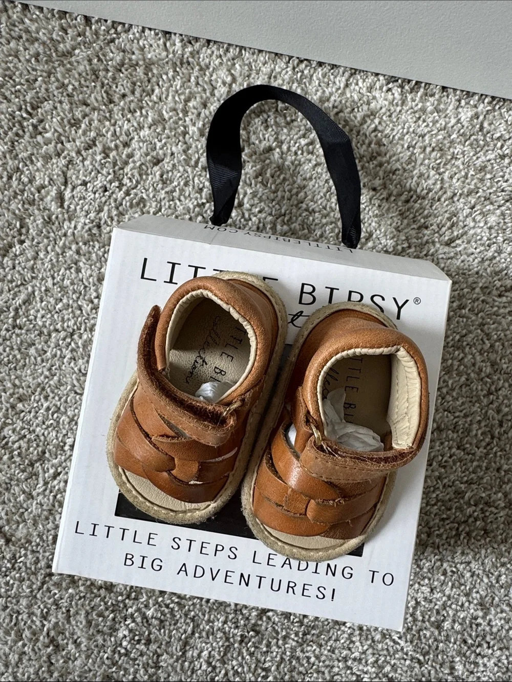 Little Bipsy Tan Leather Baby Moccasins